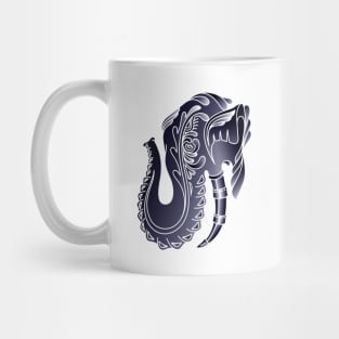 Decorative Elephant Head Side Profile Illustration Mug